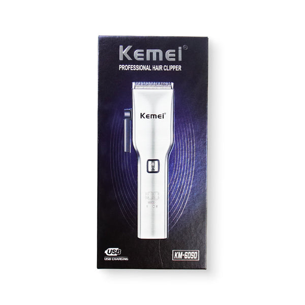 Kemei KM-6050 Professional hair Trimmer | Digital | Lithium Batteries | 8 Guiding Combs - Kemei Pakistan