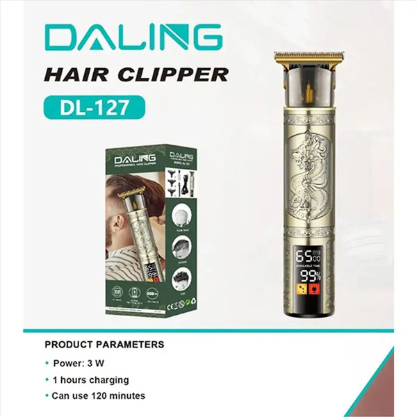 Daling DL-127 Professional Cordless Hair Clipper, Beard Trimmer & Precision Trimmer – Grooming Tool for Men