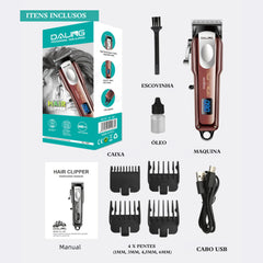 Daling DL-1587 Professional Stainless Steel Hair Clipper & Beard Trimmer with Digital Display – Precision Trimmer for Men