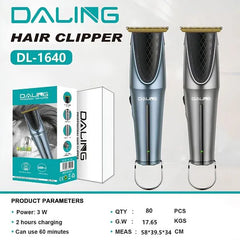 Daling DL-1640 Professional Hair Clipper, Beard Trimmer & Precision Trimmer with Lithium Battery – Cordless Grooming Tool for Haircuts, Beard Shaping & Detail Trimming