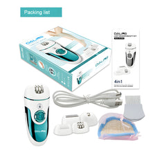 Daling DL-6018 Rechargeable Shaver, Ladies Epilator, Hair Remover – 4-in-1 Epilator with LED Charging Light, 2 Speed Settings, and Body Shaver for Smooth Skin