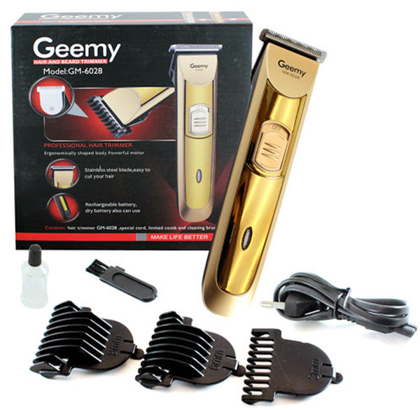 Geemy GM-6028 Hair Trimmer – Professional Beard Trimmer, Hair Trimmer with Adjustable Combs, LED Charging Light, Rechargeable Trimmer for Men’s Grooming