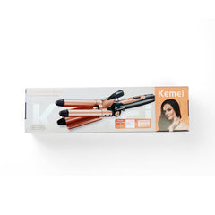 KM-1010 Foldable Three 3 Barrel Curler │ Waiver - Kemei Pakistan