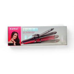 Kemei KM-1396 Beauty Styler 4 in 1 (Curler, Straightener, Waver & Crimper) - Kemei Pakistan