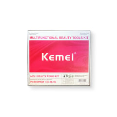 Kemei KM-2192  | 6 in 1 Beauty Tool Kit | Washable | Digital | Epilator | Shaver | Scrabber | Nose Trimmer | Massager | - Kemei Pakistan