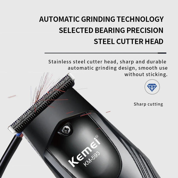 KM-593 Trimmer WIth Digital Display Display & Lithium Batteries - Kemei Pakistan