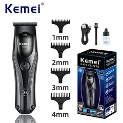 KM-593 Trimmer WIth Digital Display Display & Lithium Batteries - Kemei Pakistan