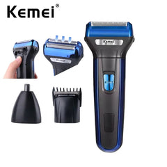 Kemei KM-6332 3-in-1 Grooming Kit – Professional Hair Trimmer, Nose Trimmer, Beard Trimmer, Shaver with Rechargeable Battery and LED Charging Indicator