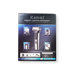 Kemei KM-6551 3 in 1  Grooming KIt | Digital | Lithium Batteries | Trimmer | Shaver | Nose Trimmer - Kemei Pakistan