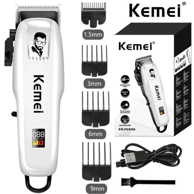 KM-PG809A Prossional Trimmer With Comb Set, Lithium Batteries & Fast Charging