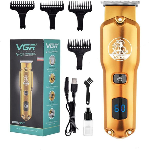 VGR Hair Trimmer V-927 – Professional Beard & Hair Trimmer with IPX7 Washable Design, Digital Display, Stainless Steel Blades, Adjustable Combs, USB Charging, and 500mAh Li-ion Battery