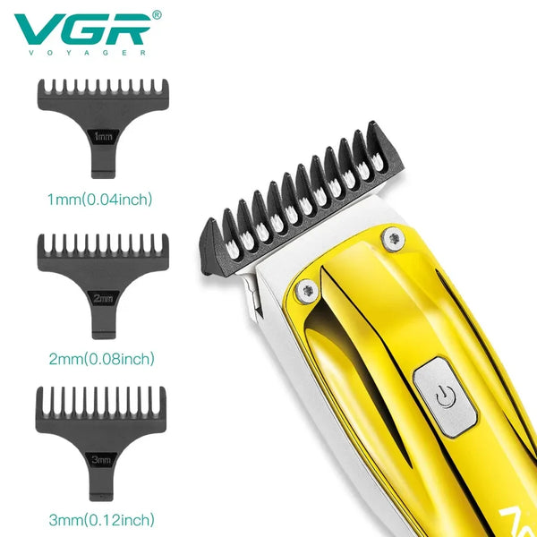 VGR Hair Trimmer V-956 – Professional Hair and Beard Trimmer with Digital Display, USB Charging, Adjustable Comb, Stainless Steel Body, 500mAh Li-ion Battery, and 6-Month Warranty