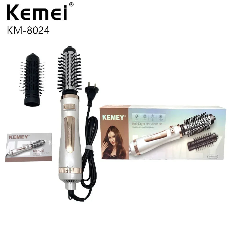 Kemei KM-8024 Volumizer | Hot Air Brush | Rotating Brush | Hair Dryer - Kemei Pakistan